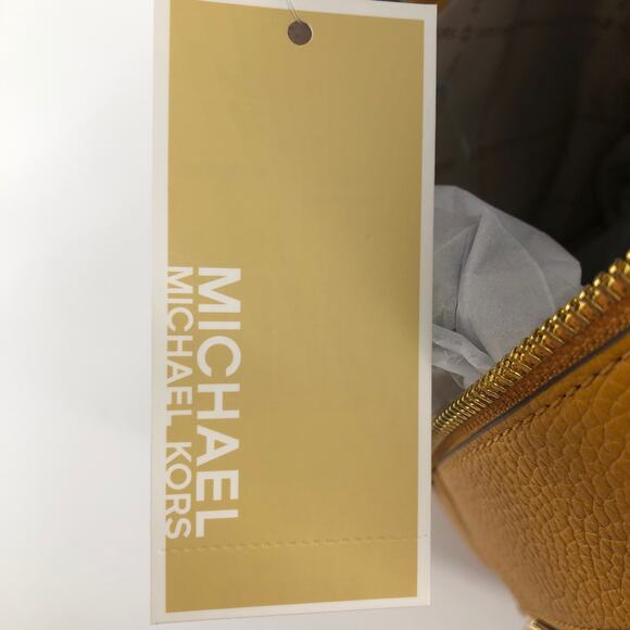MICHAEL KORS NWT Adina Medium Backpack Purse Marigold yellow leather - Picture 10 of 10